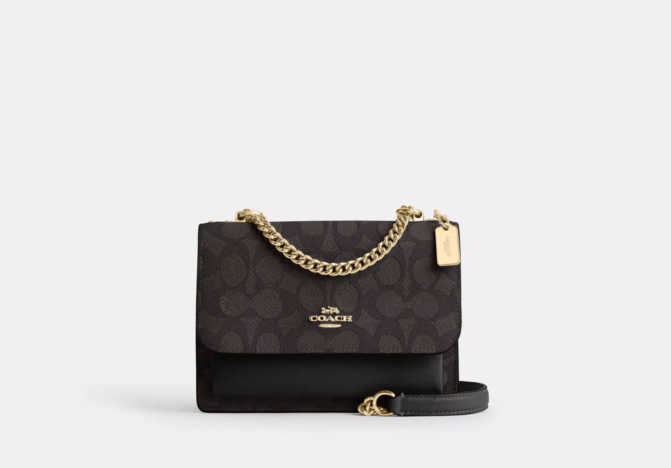 NWT Coach Mini Klare Crossbody Bag Signature Canvas & Leather In Brown/Black