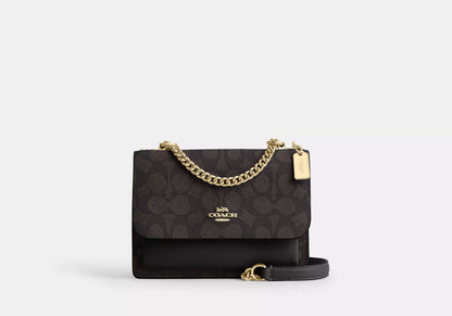 NWT Coach Mini Klare Crossbody Bag Signature Canvas & Leather In Brown/Black