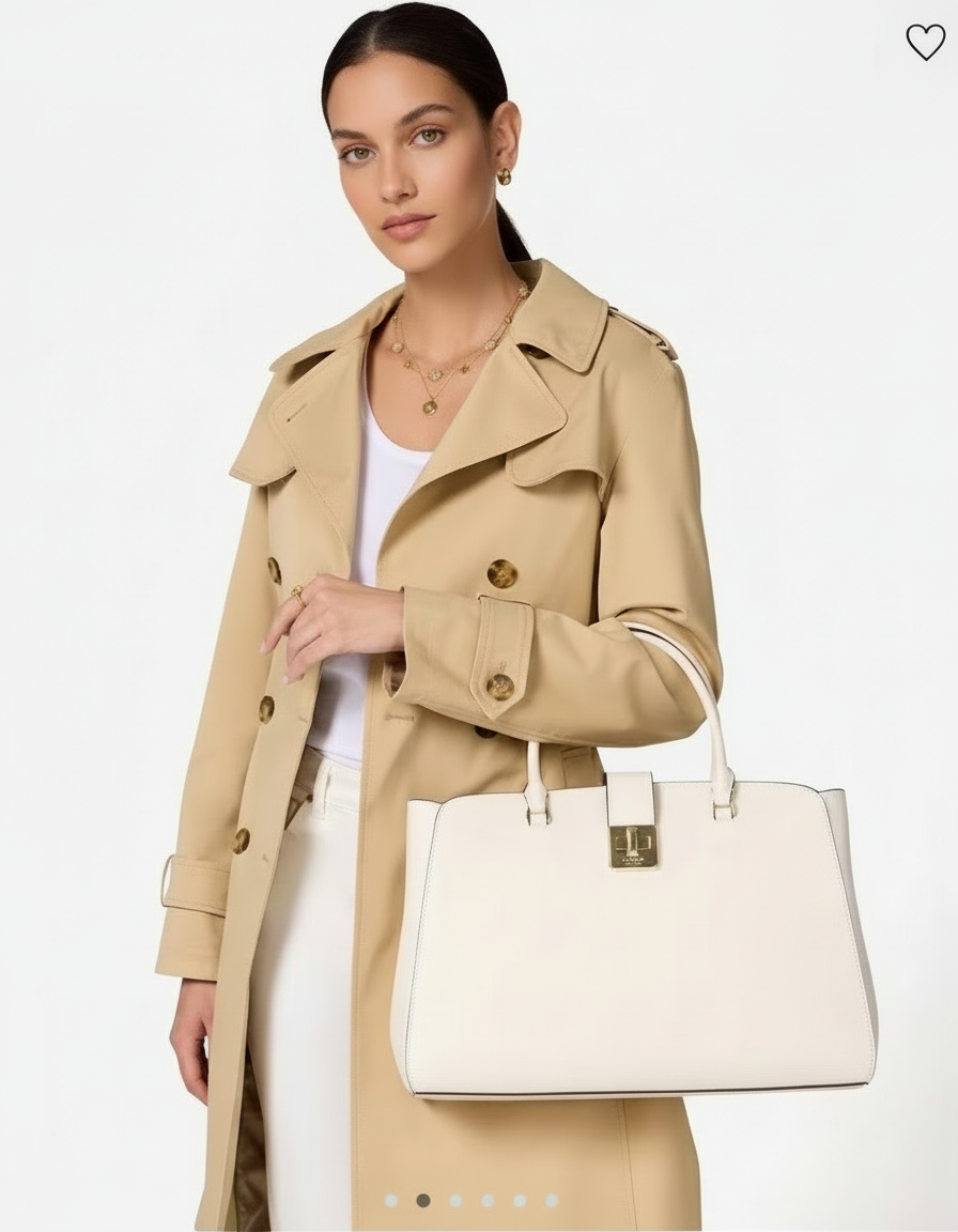 NWT Kate Spade Phoebe Commuter Leather Tote In Meringue