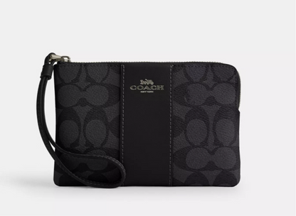 NWT Coach Corner Zip Wristlet Wallet In Signature Canvas With NWT Coach Corner Zip Wristlet Wallet In Signature Canvas With