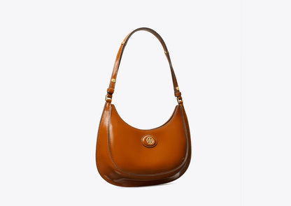 Tory Burch Robinson Spazzolato Convertible Crescent Leather Bag with original Dust Bag