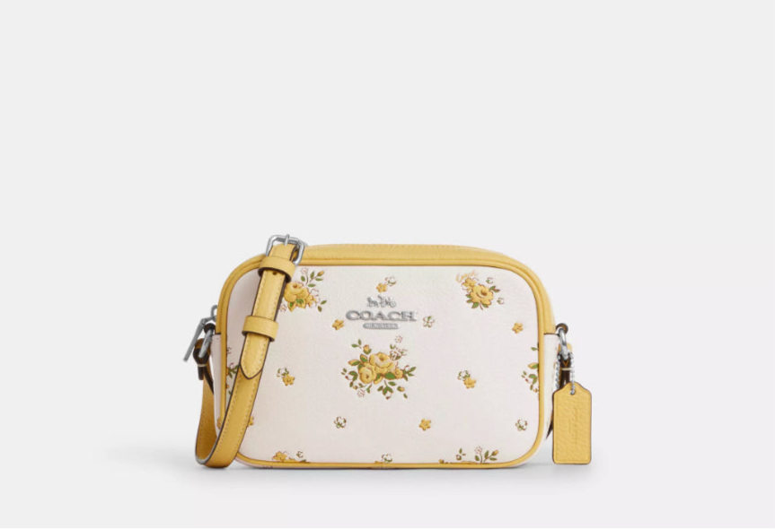 NWT Coach Mini Jamie Camera Bag With Floral Print In Chalk/Multi