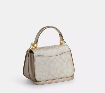 Coach Lysa Top Handle Bag In Signature Canvas & Leather