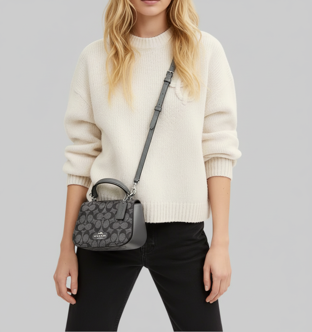 NWT Coach Lysa Top Handle Bag In Signature Canvas