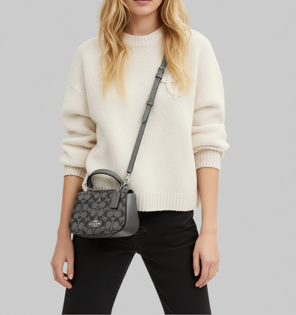 NWT Coach Lysa Top Handle Bag In Signature Canvas