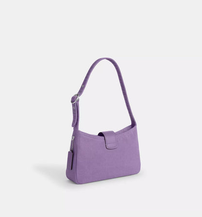 NWT Coach Eliza Shoulder Bag In Denim & Smooth Leather In Iris