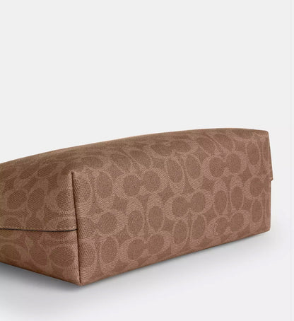 NWT Coach Fiona Zip Tote In Signature Canvas In Tan/Carnation