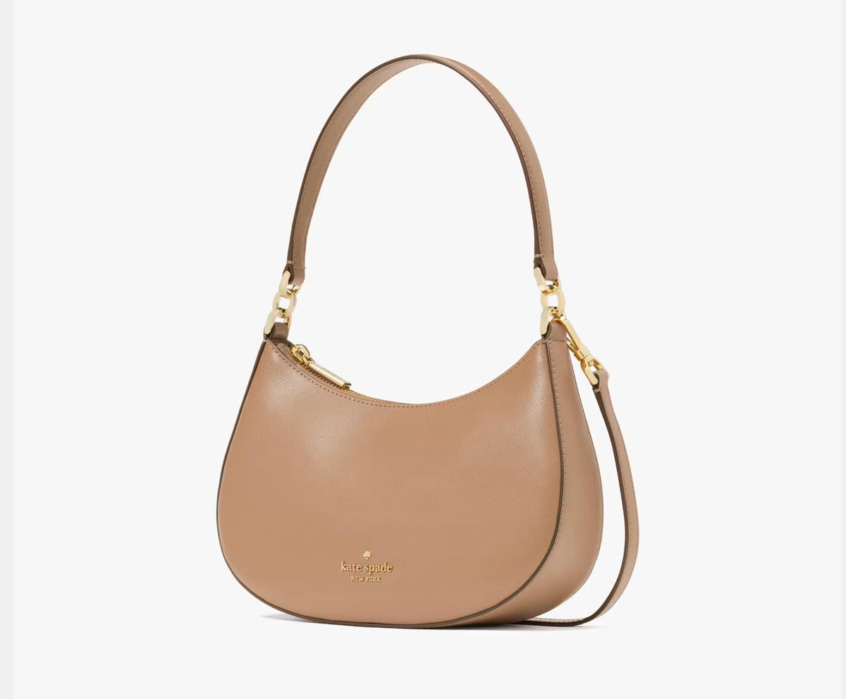NWT Kate Spade Paige Convertible Medium Leather Crossbody In Light Fawn