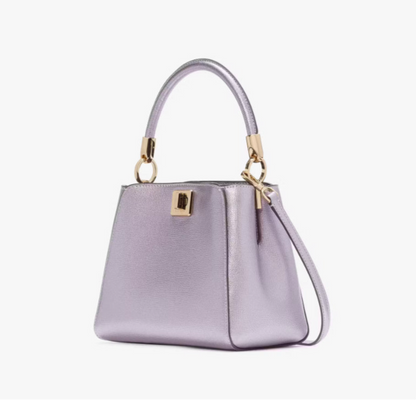 NWT Kate Spade Phoebe Top Handle Leather Satchel In Metallic Lavender