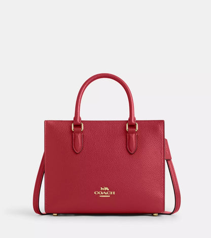 NWT Coach Maggie Small Tote Convertible Leather Bag In Red
