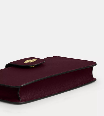 NWT Coach Poppy Crossbody Leather Bag In Dark Wine