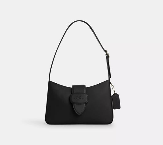 NWT Coach Leather Eliza Shoulder Bag With Zipper Closure in Black