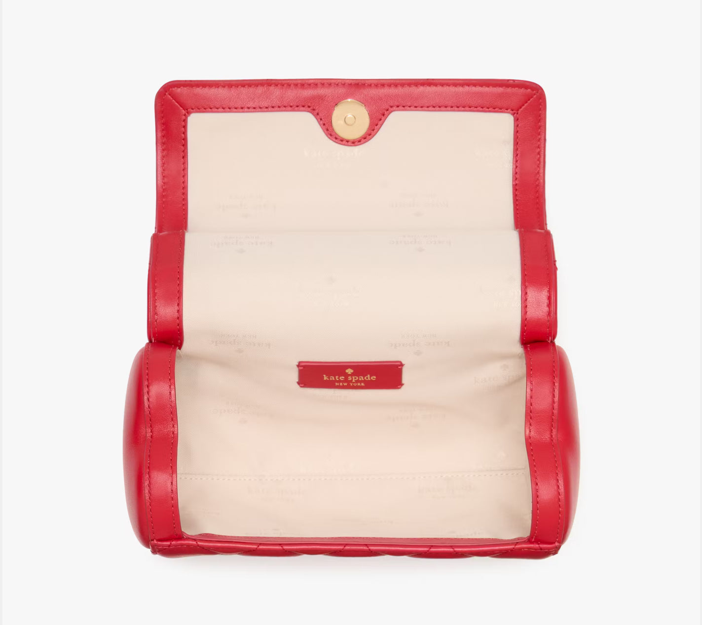 NWT Kate Spade Heart Barrel Quilted Leather Crossbody Bag In Red