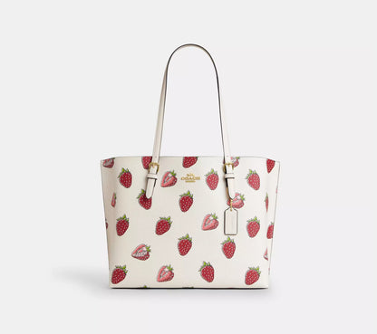 NWT Coach Large Mollie Tote Bag With Strawberry Print