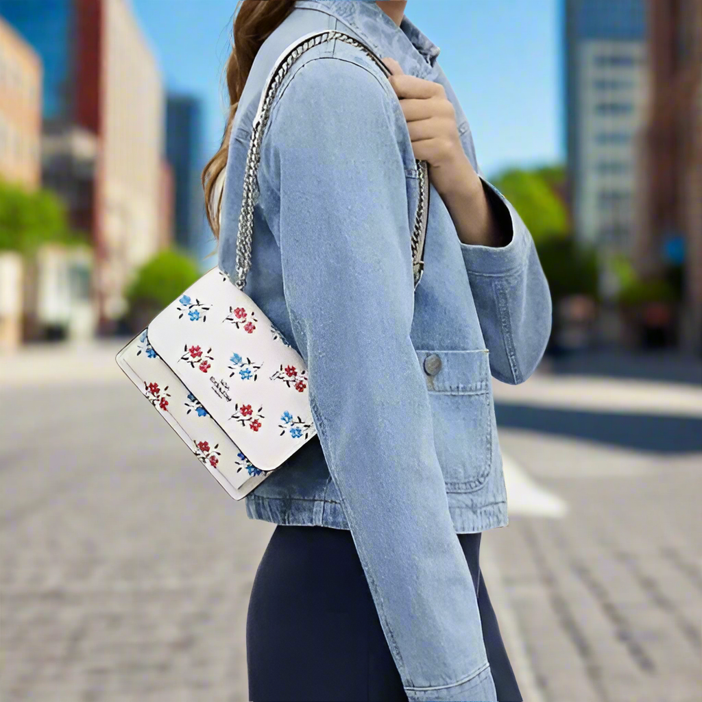 NWT Coach Leather Mini Klare Crossbody Bag With Floral Print