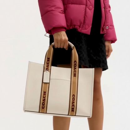 NWT Coach Smith Tote Leather Bag In Gold/Chalk