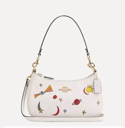 Coach X Observed By Us Teri Shoulder Leather Bag In Chalk/ Multi