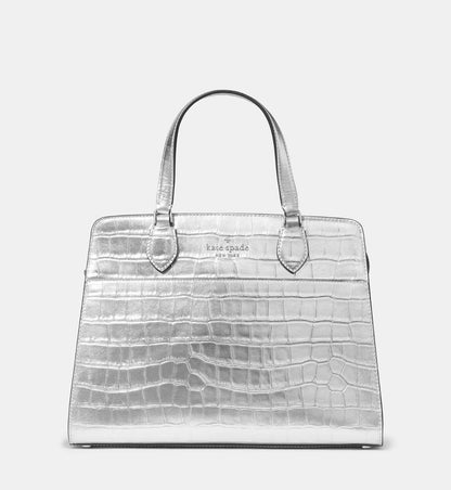 NWT Kate Spade Madison Metallic Croc Embossed Leather Medium Satchel