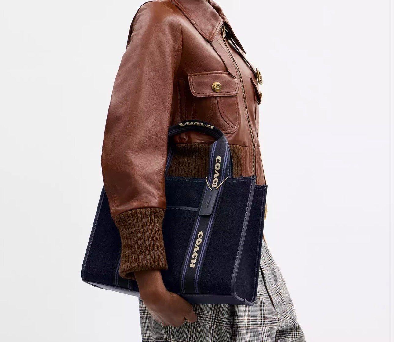 NWT Coach Smith Tote Bag In Gold/Dark Denim Gold Multi