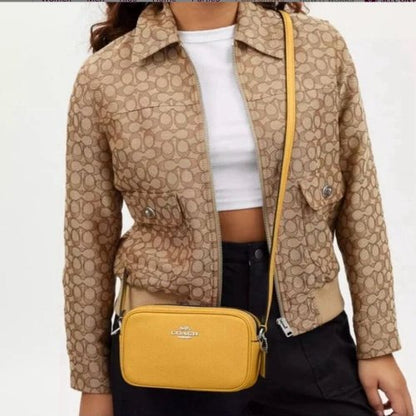 Coach Mini Jamie Camera Crossbody Leather Bag In Honeycomb