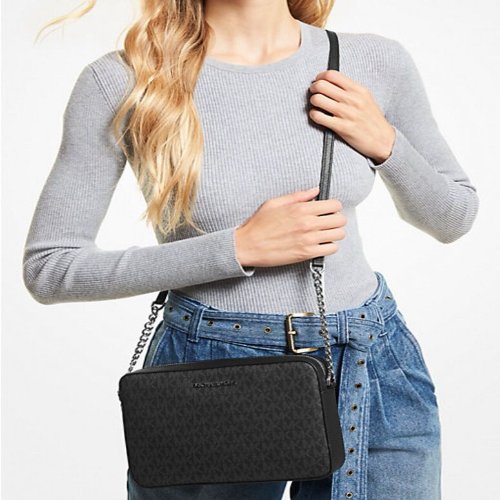 Michael Kors Large East West Zip Chain 2024 Crossbody (Denim)