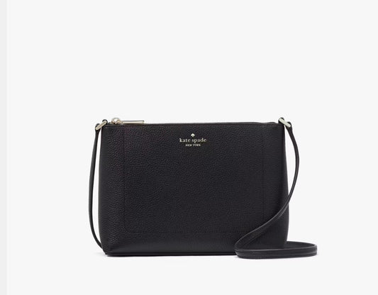NWT Kate Spade Leila Medium Crossbody Leather Bag KG464-Black