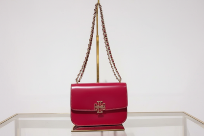 NWT Tory Burch Britten Smooth Small Adjustable Leather Shoulder/ Crossbody Bag In Red