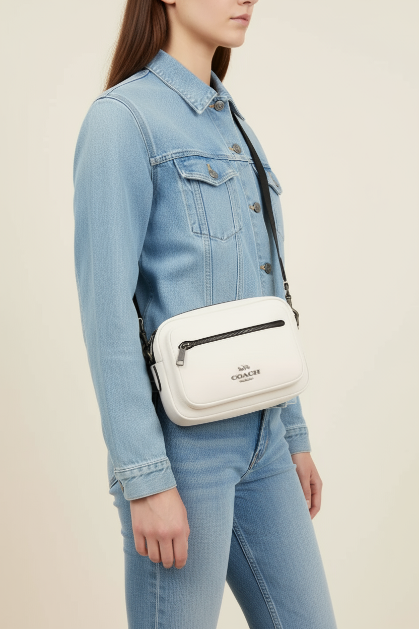 NWT Coach Unisex Elias Crossbody Leather Bag In Chalk