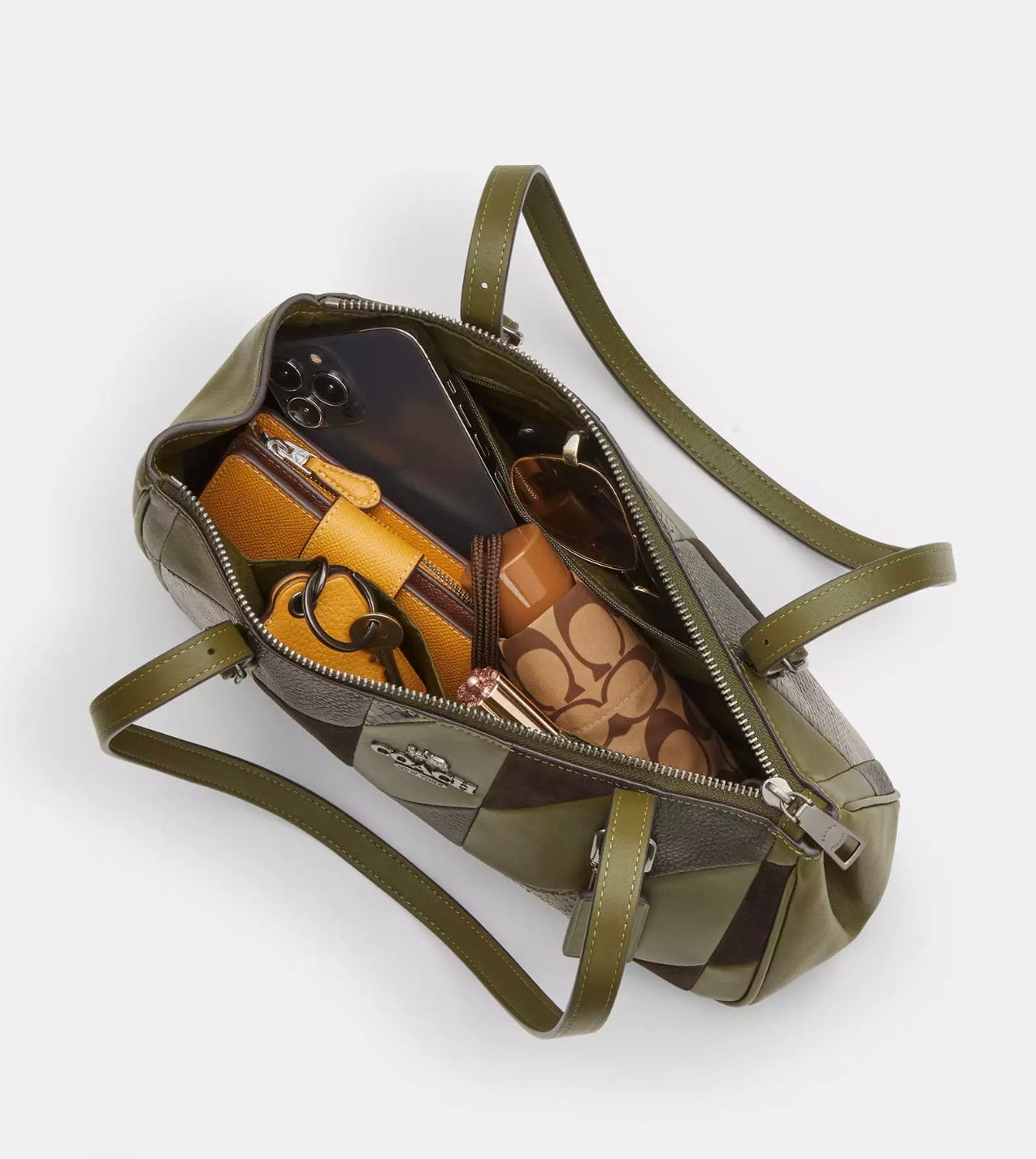 NWT Coach Leather Asher Shoulder Bag with Patch Work