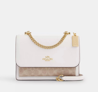 NWT Coach Klare Crossbody Bag In Signature Canvas & Smooth Leather