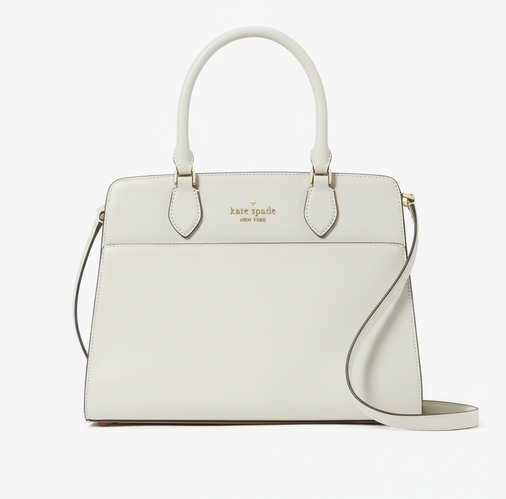 NWT Kate Spade Madison Medium Leather Satchel/Crossbody In Meringue