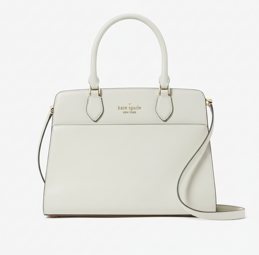 NWT Kate Spade Madison Medium Leather Satchel/Crossbody In Meringue