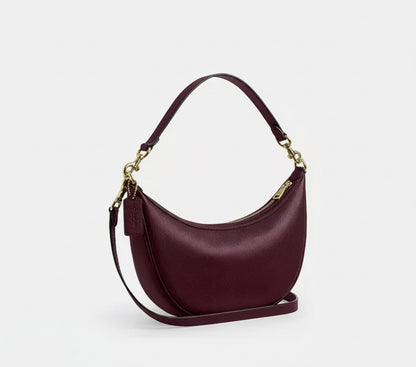 Coach Aria Shoulder/Crossbody Leather Bag In Dark Wine