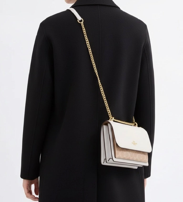 NWT Coach Klare Crossbody Bag In Signature Canvas & Smooth Leather