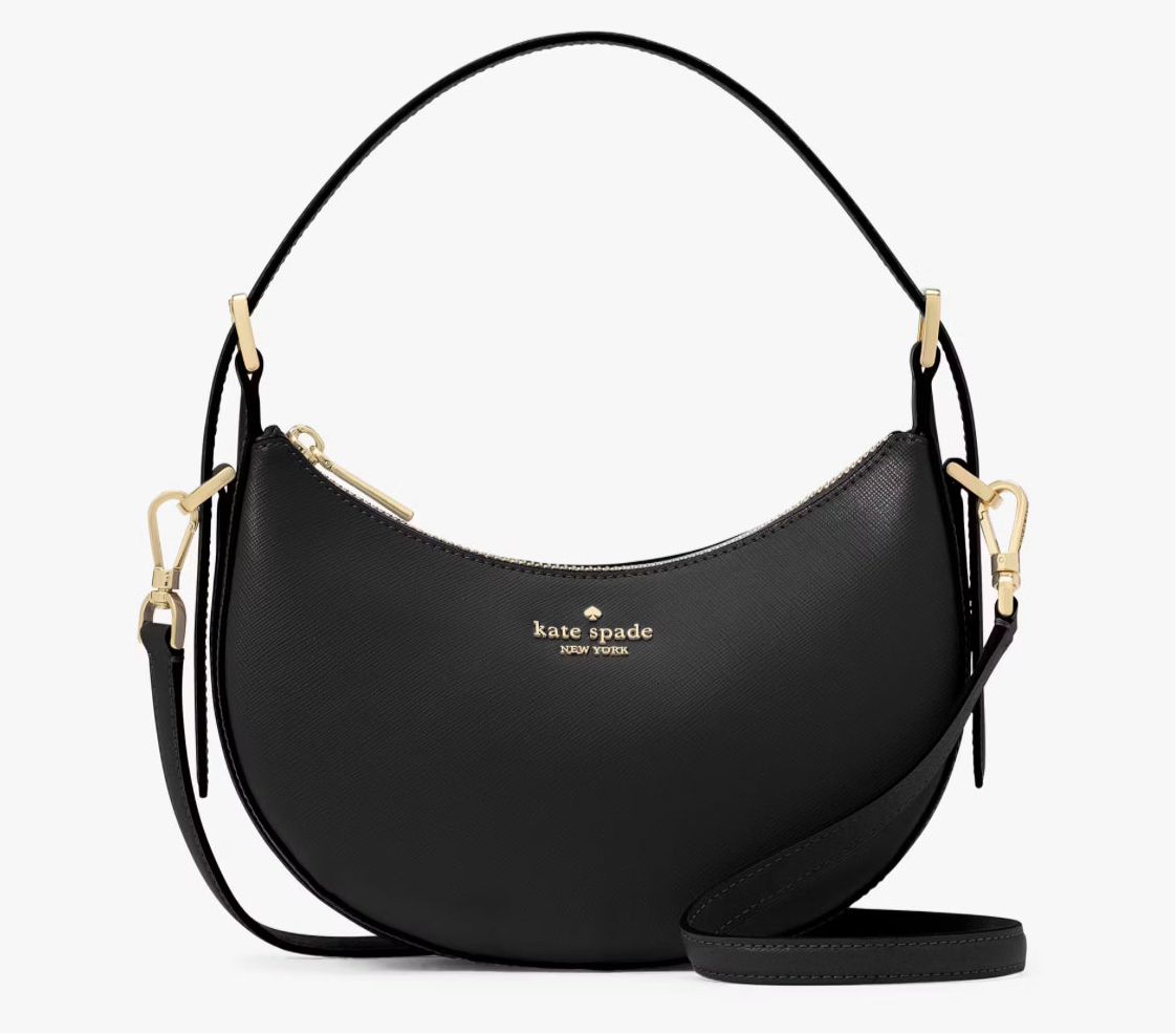 NWT Kate Spade Leather Madison Crescent Shoulder Bag In Black