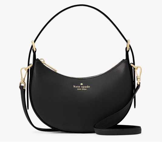 NWT Kate Spade Leather Madison Crescent Shoulder Bag In Black