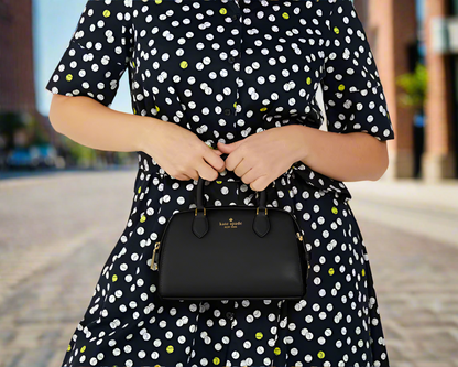 NWT Kate Spade Leather Madison Small Dolly Duffle Crossbody Bag In Black