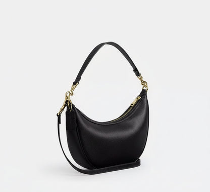 Coach Aria Shoulder/Crossbody Leather Bag In Gold/Black
