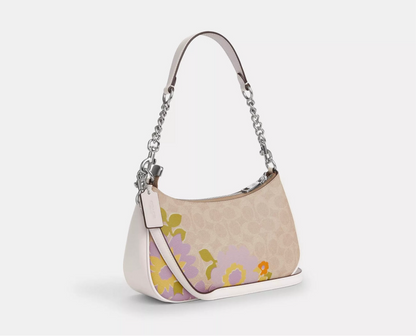 NWT Coach Teri Shoulder Bag In Signature Canvas With Floral Print