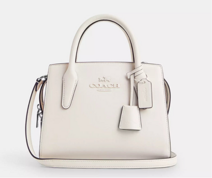 NWT Coach Medium Andrea Carryall Crossbody Leather Bag In Chalk