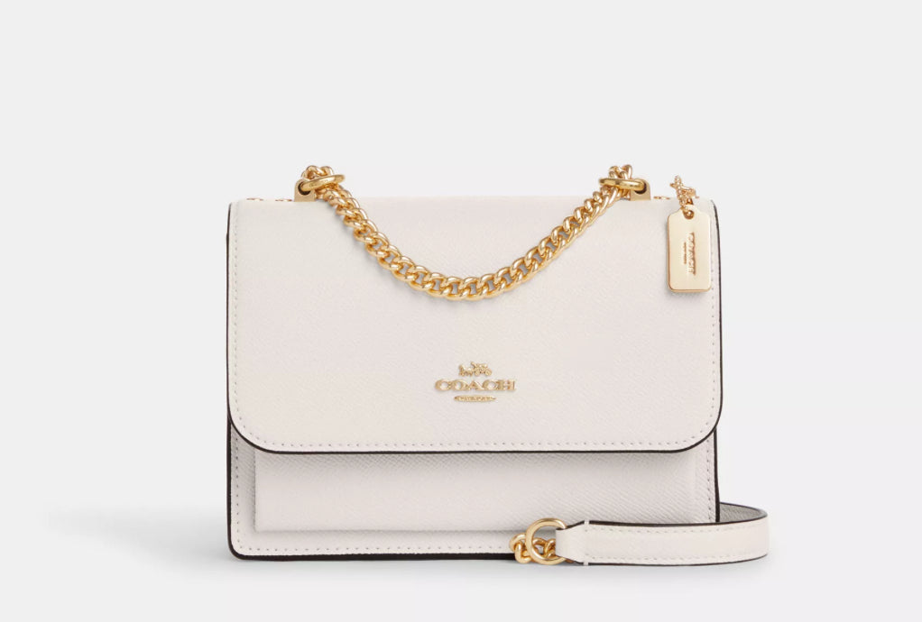 Coach Mini Klare Crossbody Leather Bag In Gold/ Chalk