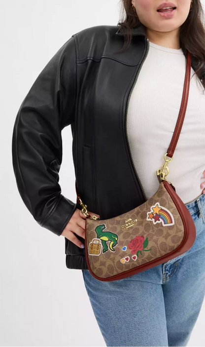 Coach Teri Shoulder Bag In Signature Canvas with Sticker Print