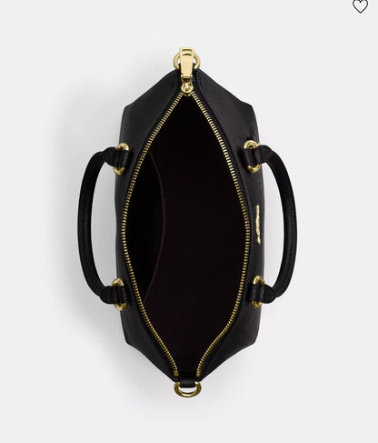 NWT Coach Leather Sadie Satchel Bag In Black