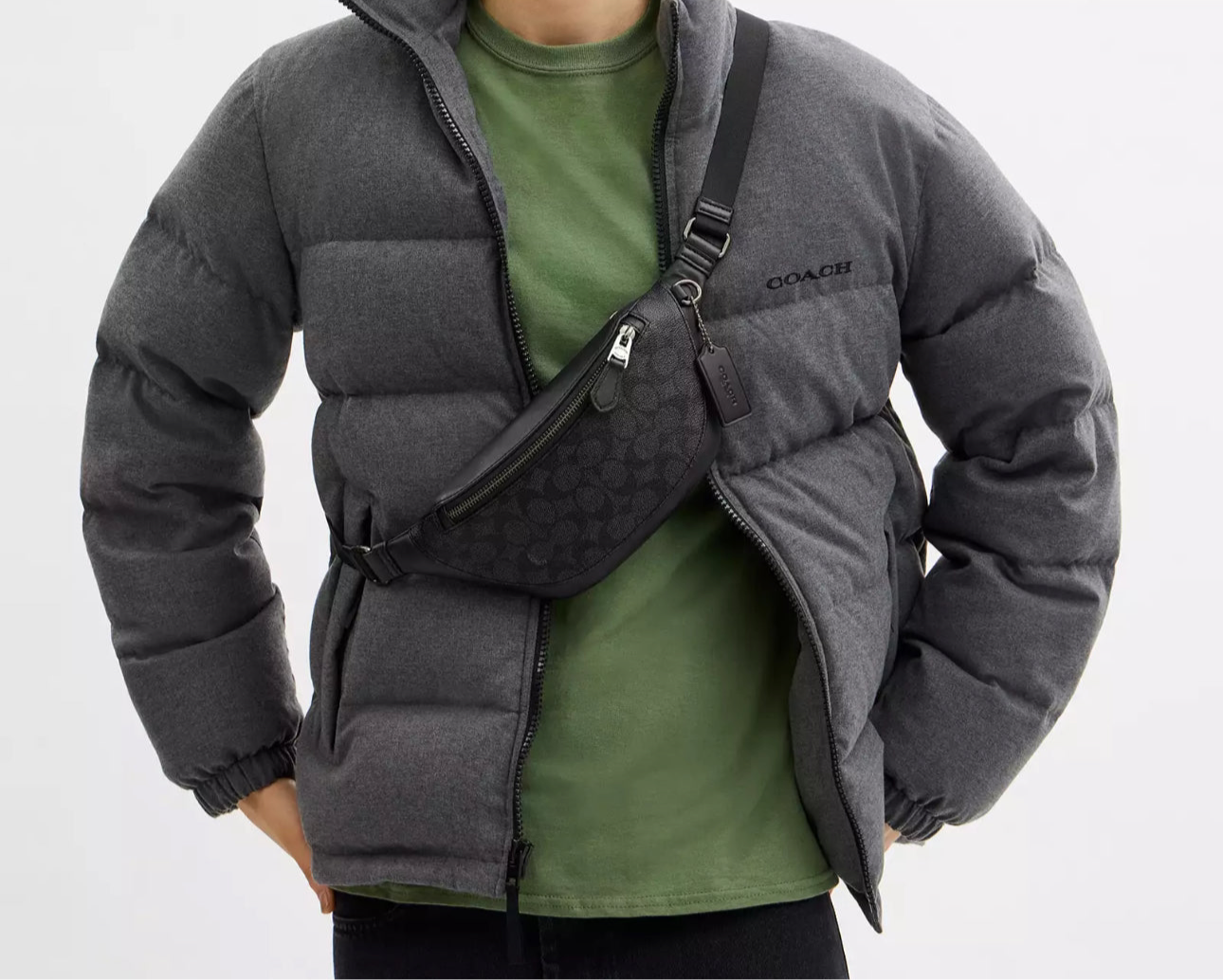 NWT Coach Warren Mini Belt Bag Fanny Pack In Signature Canvas & Smooth Leather