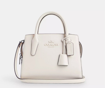 Coach Andrea Carryall Medium In Leather Silver/Chalk