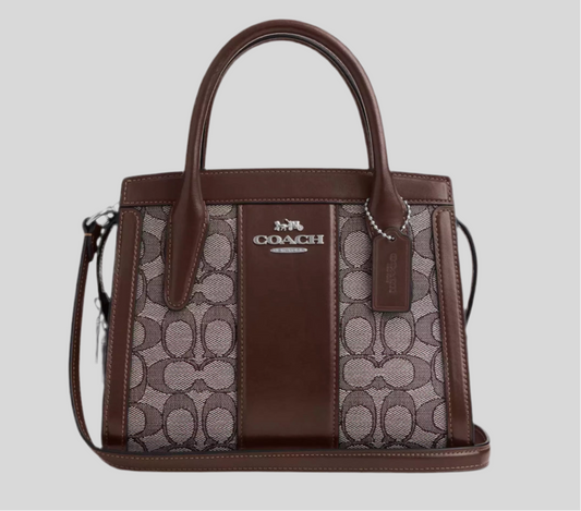NWT Coach Andrea Carryall Bag In Signature Jacquard & Leather