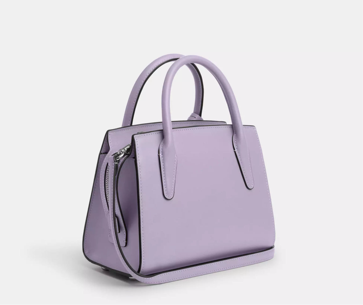 NWT Coach Leather Andrea Carryall Bag In Silver/Lilac