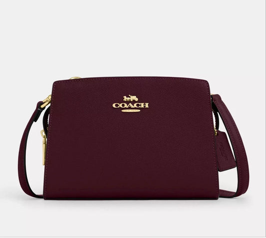 NWT Coach Gia Crossbody Leather Bag In Wine