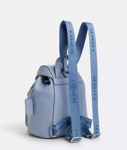 Coach Leather Pace Backpack-Medium Bag In Light Blue