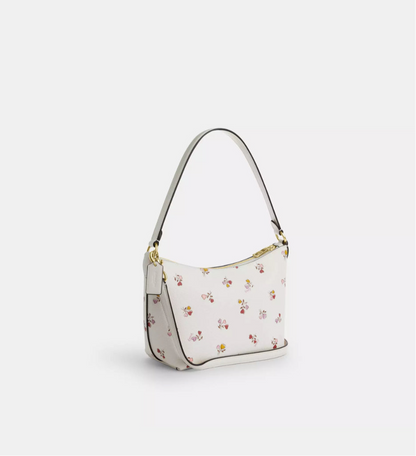 Coach Zip Top Shoulder Bag With Heart Print